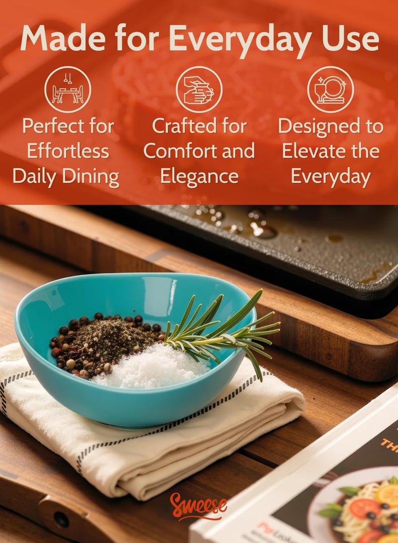 Sweese 4 oz Very Small Porcelain Bowls - Set of 6 Sauce, Salsa, Dipping, Ceramic Bowls for Condiments & Charcuterie - Rainbow Colored - Image 4